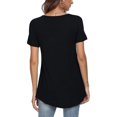 thumbnail image 4 of asdoklhq Womens Plus Size Tops Clearance Fashion Woman 0-Neck Short Sleeve Tops T-Shirt Summer Solid Loose Blouse, 4 of 8