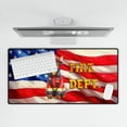 thumbnail image 4 of Firefighter Abyssinian Hero Rescue Fire Dept Fireman USA Flag Desk Mat Full Keyboard Mouse Pad Cat Lover Kitten Owner Gifts Large Mousepad - 02026, 4 of 5