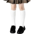 thumbnail image 2 of StSilkitty Girl's Knee High Socks Ruffle Solid Color Breathable Dress Socks Lightweight Soft School Uniform Socks, 2 of 6