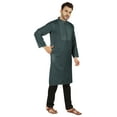 thumbnail image 2 of Atasi Indian Solid Kurta Pajama Set For MensÂ&nbsp;Mandarin Collar Casual Long-Wear Kurta, 2 of 7