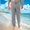 Gray, variant on LEKWK Lounge Pants for Men Casual Pajama Bottoms Soft Sleepwear Elastic Waist with Drawstring Lightweight Relaxed Fit Yoga Joggers for Everyday Home Wear Wine XL