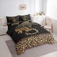 thumbnail image 2 of Erosebridal Chic Cheetah Print Bedding Comforter Set, Personalized Initial S Full Bedding Set, Black Brown, Black Reversible 7pcs, 2 of 6