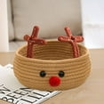 thumbnail image 6 of Zjunqe 1pc Christmas Deer Basket, Reindeer/Elk, Christmas/Gift Basket, Cute Toy Basket, for Fruits, Toys, Party Supplies, Towels, Nursery, Clothes(11.8"), 6 of 6