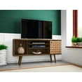 thumbnail image 2 of Liberty 53.14" Mid-Century Modern TV Stand with 5 Shelves and 1 Door  with Solid Wood Legs, 2 of 9