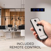 Ivation 24 Inch Digital Wall Clock with Large Display, Battery Backup, and Remote - Blue