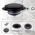 thumbnail image 2 of Tapón de desagüe de bañera WELSAN universal, desplegable, negro mate, 2 of 6