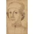thumbnail image 2 of Piero del Pollaiuolo 13x18 Black Ornate Wood Framed Double Matted Museum Art Print Titled - Portrait of a Young Man, Head and Shoulders, Wearing a Cap (1470), 2 of 5