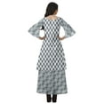 thumbnail image 2 of Moomaya Printed High Low Crop Top Kurti Palazzo Set Ethnic Indian Clothing Set For Womens, 2 of 9