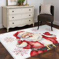 thumbnail image 3 of 2.7'x5' Area Rugs, Red Santa Christmas Indoor Outdoor Area Rug for Living Room Bedroom, Xmas Snowflake Watercolor Washable Bathroom Rugs Kitchen Floor Carpet Mats Home Decor Aesthetic, 3 of 8