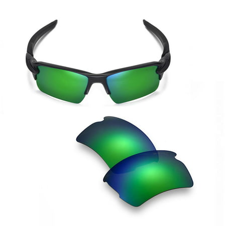 Walleva Emerald Mr. Shield Polarized Replacement Lenses for Oakley Flak 2.0 XL Sunglasses