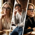 thumbnail image 3 of Boyscolos Fashion Square Glasses Set Full Rim PC Frame & Lens, Daily Wear Eyewear for Work and Casual Outfits Ideal for Students Champagne One Size, 3 of 5