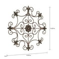 thumbnail image 3 of Medallion Metal Wall Art- 14.25 Inch Square Open Edge Metal Home Décor, Hand Crafted with Distressed Finish- Mounting Screws Included by Lavish Home, 3 of 3