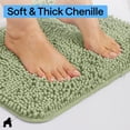thumbnail image 5 of GORILLA GRIP Chenille Bath Rug 30x18, Rubber Back Quick Dry Washable Microfiber Bathroom Mats, Sage, 5 of 10