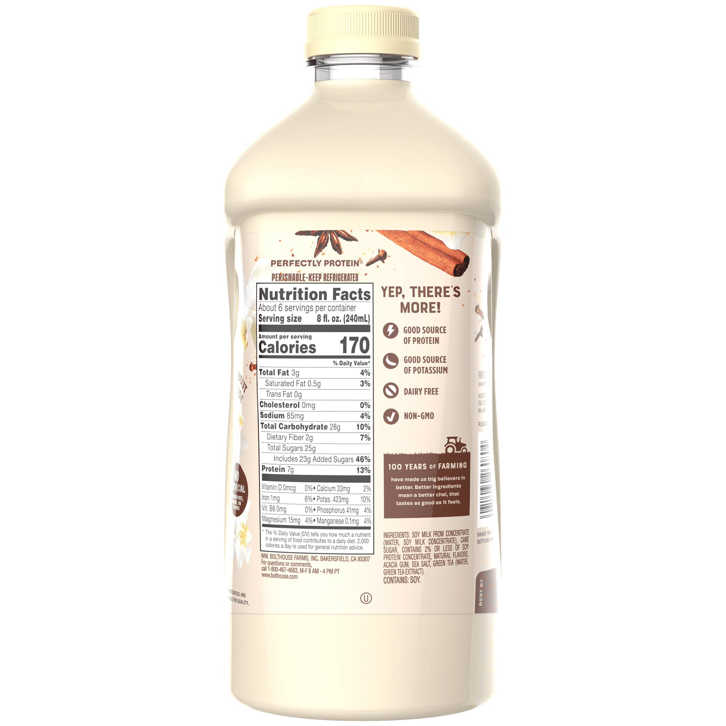 Bolthouse Farms Perfectly Protein Vanilla Chai Tea Drink, 52 fl. oz. Bottle