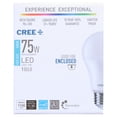 thumbnail image 5 of Cree Lighting A19 75W Equivalent LED Bulb, 1100 lumens, Dimmable, Daylight 5000K, 25,000 hour rated life, 90+ CRI, Good for Enclosed | 1-Pack, 5 of 8