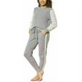 thumbnail image 2 of Flora Nikrooz Women's 2 Piece Long Sleeve Lounge Set with Lace, Long Sleeve Top & Jogger Pant (Gray, Medium), 2 of 3