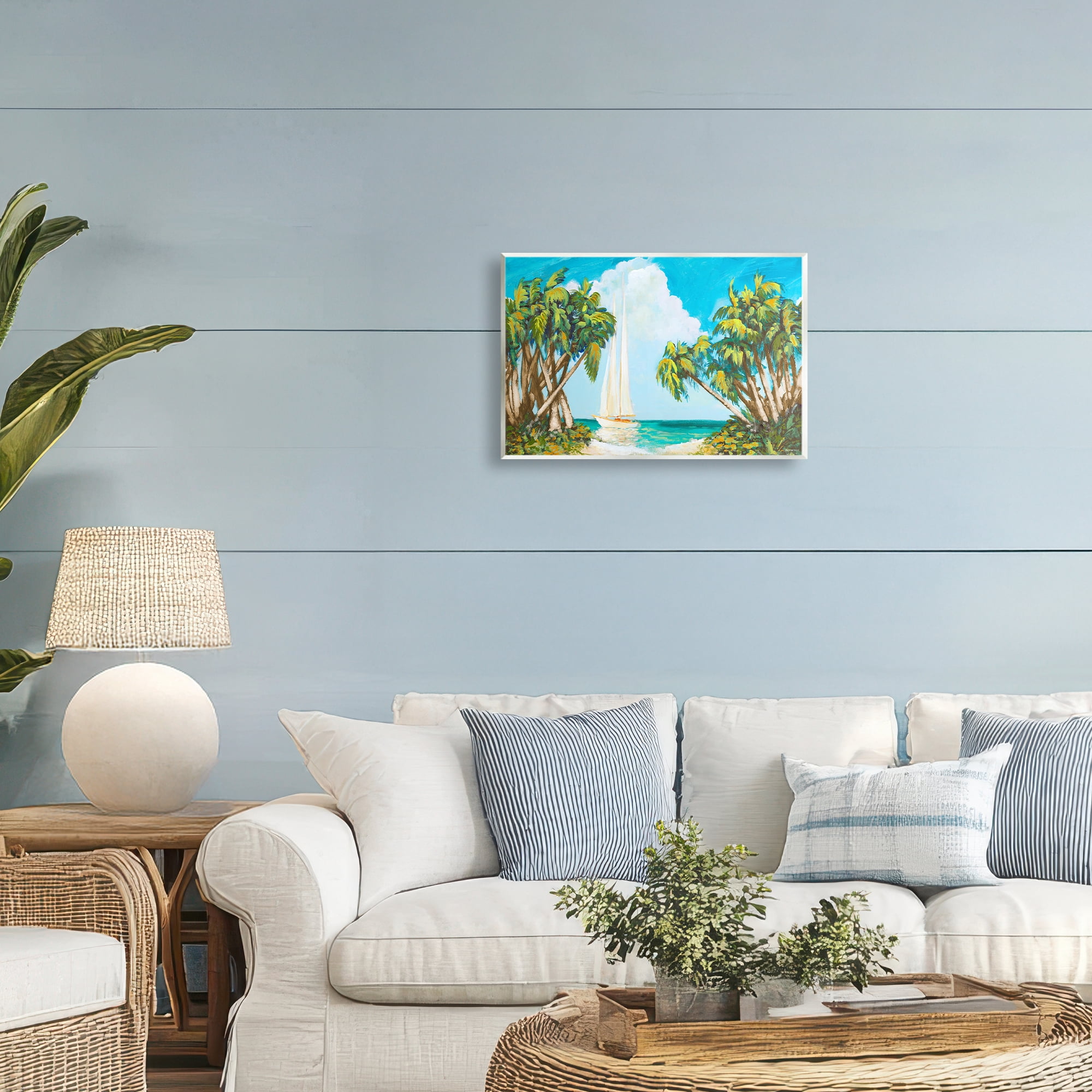 Stupell Industries Sailboat Among Palms Wall Plaque Art, design by Dan Meneely