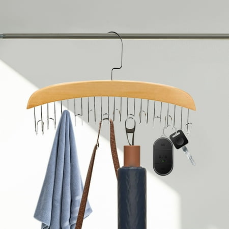 WLAGOOD Home on Clearance!Sling Hanger Wooden Hook Hanger Hanging Underwear Belt Scarf Bag Multi Hook Wave Hanger Organizer Closet Organizers And Storage For Bras Belts Ties