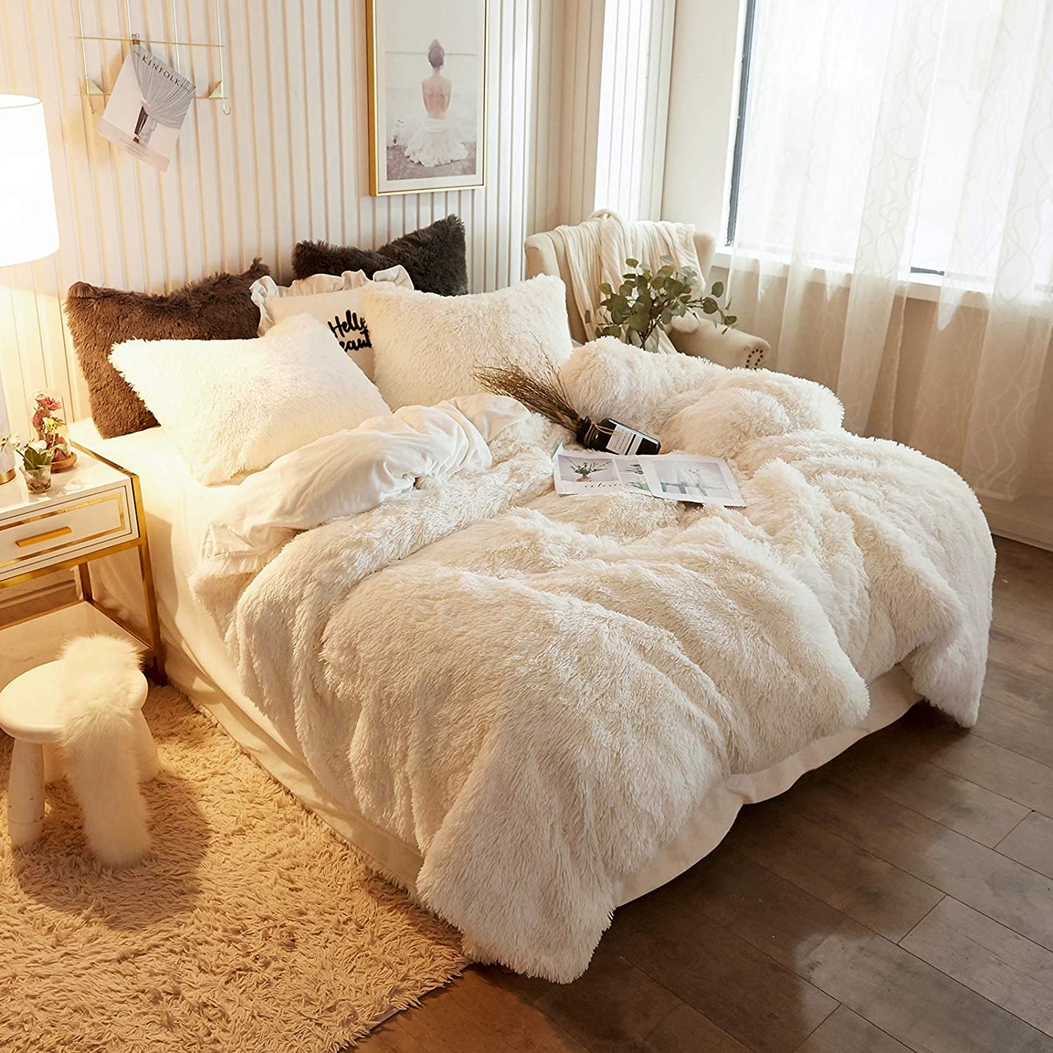 Plush Shaggy Duvet Cover Soft Crystal 