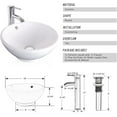 thumbnail image 3 of Eclife 36"W x 20"D x 32"H White Bathroom Vanity Cabinet Sink Combo White Round Ceramic Vessel Sink with Side Cabinet with Faucet Drain High Definition Mirror Set, 3 of 15