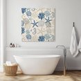 thumbnail image 5 of Wall Art Prints, Blue Beige Coastal Framed Canvas Prints for Bedroom Living Room Bathroom Office, Summer Beach Starfish Coral Nautical Rustic Gallery Wrap Wall Art Poster for Gifts Home Decor 20"x20", 5 of 9