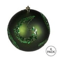 thumbnail image 3 of Vickerman 4" Moss Green Matte Sequin Swirl Ornament, 6 per Bag, 3 of 3