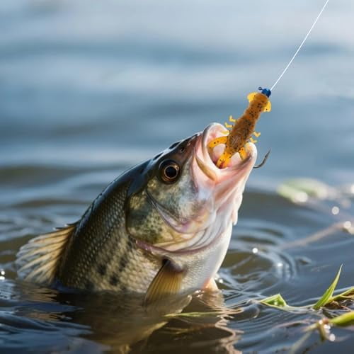 Soft Plastic Crawfish Lures Kit with Jig Heads, 25pcs/60pcs Creature Baits Fishing Lure Set for Bass Trout Pike Freshwater Fishing