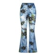 thumbnail image 4 of TIANEK Bootcut Jeans for Women Fashion Full-Length Jeans for Women High Waist Floral Printed Denim Trousers Loose Womens Jeans Stretchy 2023, 4 of 8