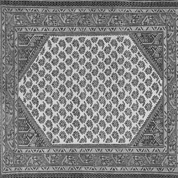 Ahgly Company Indoor Square Persian Gray Traditional Area Rugs, 6' Square