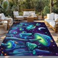 thumbnail image 3 of Outdoor Rug 4x6 ft Blue Neon Mushrooms Waterproof Outdoor Patio Rug Mat Non Slip Outside Area Rugs Carpet for RV,Camping,Porch,Deck,Pool,Balcony,Backyard, Fantasy Shiny Moon Snails, 3 of 9