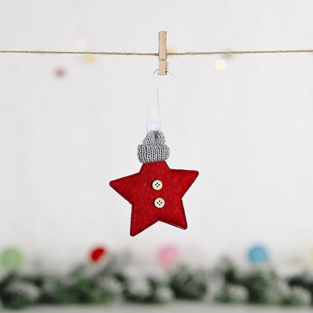 Decoraciones navideñas sombrero tejido MACHAO colgante pequeño rojo 13*10cm