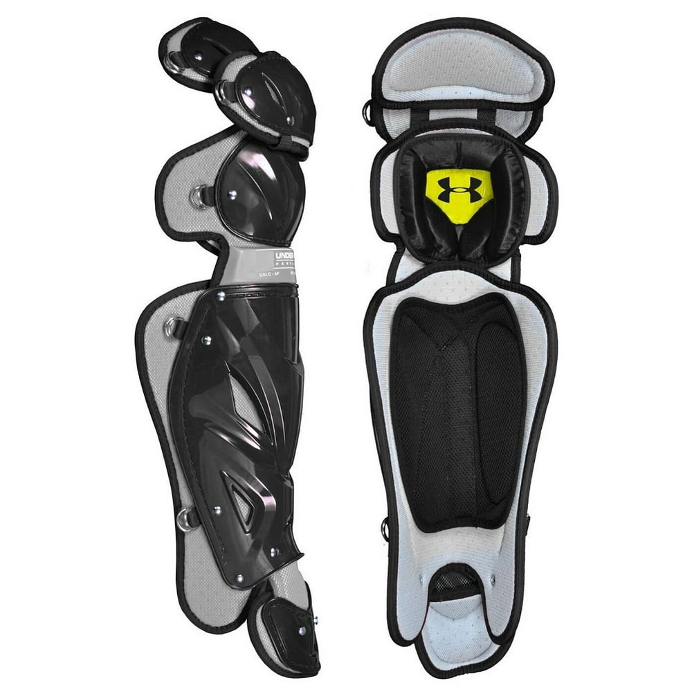 Under Armour Intermediate Pro Catcher's Leg Guards Ages 12 to 16 Black