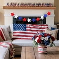 4Th Of July Garland, Patriotic Wood Bead Banner, 7.2Ft Red White Blue ...