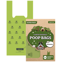 Pogi's Dog Poop Bags with Handles - 300 Unscented Doggy Poop Bags with Easy-Tie Handles - Leak-Proof, Ultra Thick Poop Bags for Dogs, Cat Poop Bags