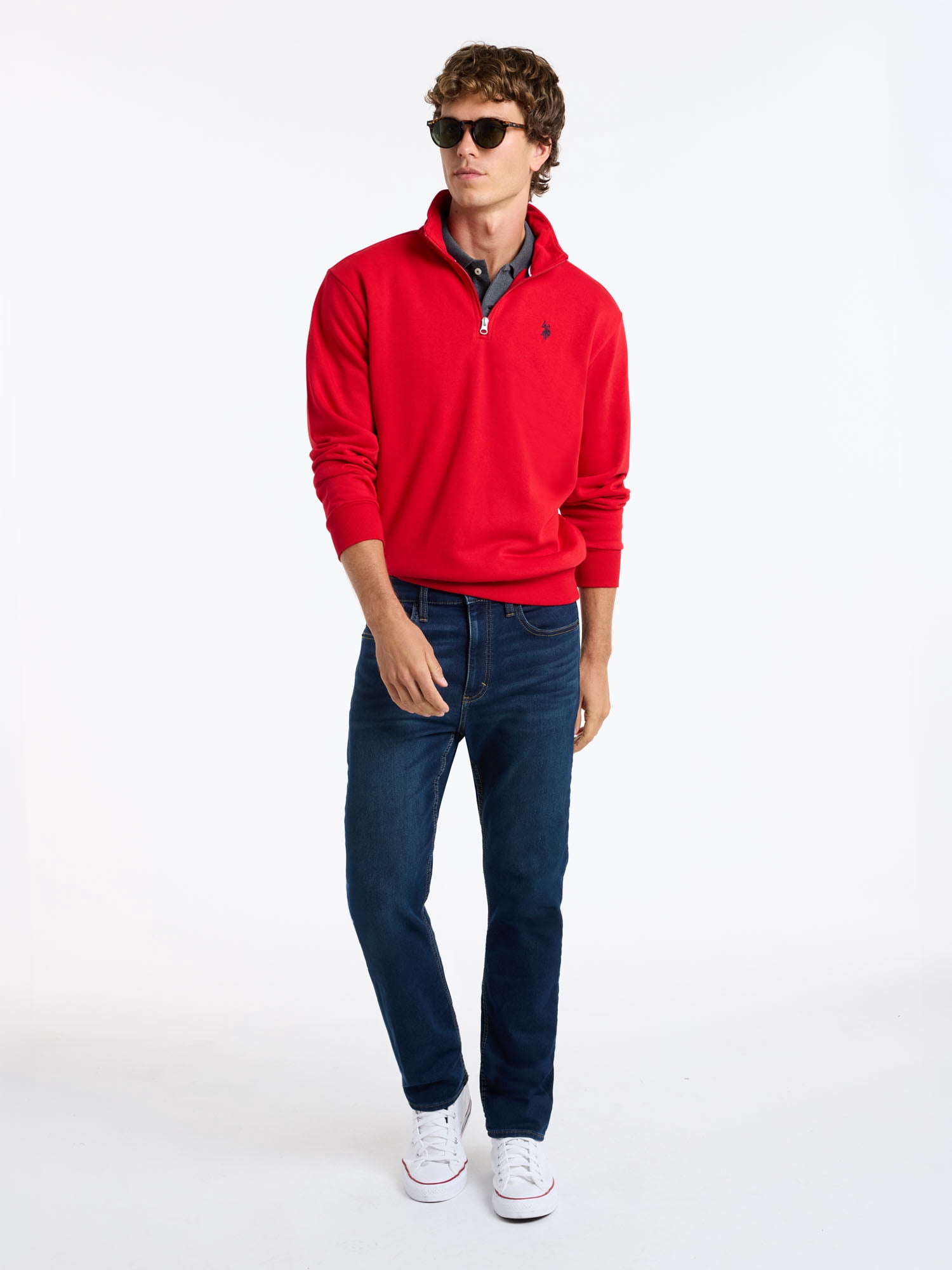 U.S. Polo Assn. Men's Soft French Terry Quarter Zip Pullover