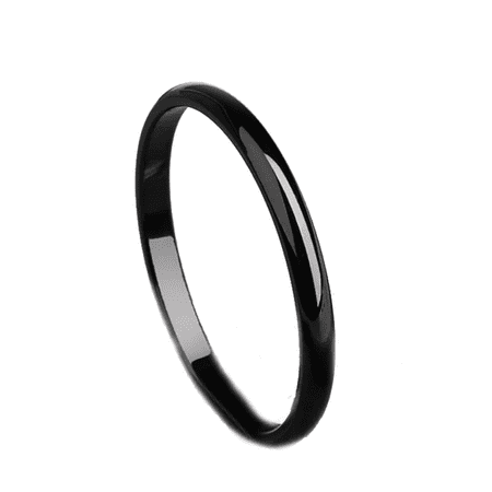 - ON SALE - Versatile 2mm Titanium Band Ring in Four Colors Black / 6