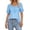 Blue, variant on Womens Lace Panel Round Neck T Shirt Short Sleeve Soft Breathable Solid Everyday Blouse