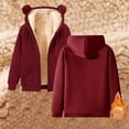 thumbnail image 4 of Plain Basic Fleece Lined Zip Up Hoodies for Women Winter Long Sleeve Thick Hooded Sweatshirt with Pockets Jacket Coat, 4 of 8