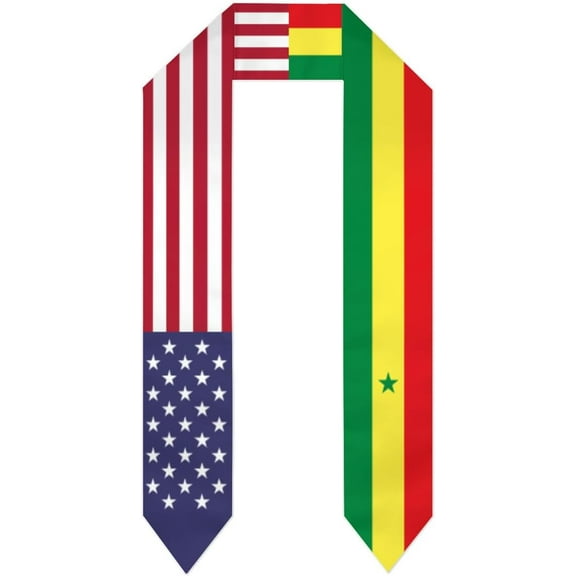 Senegal Mix USA United States Flag Graduation Stole For International Student Stole Pride Cheers Shawls