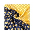 thumbnail image 4 of INSPIRE CHIC Women Contrast Color Polka Dots Printed Scarf, 27.6x27.6" Square Satin Symmetrical Neck Scarves Neckerchief 27.6x27.6"(LxW) Navy Blue Yellow, 4 of 6