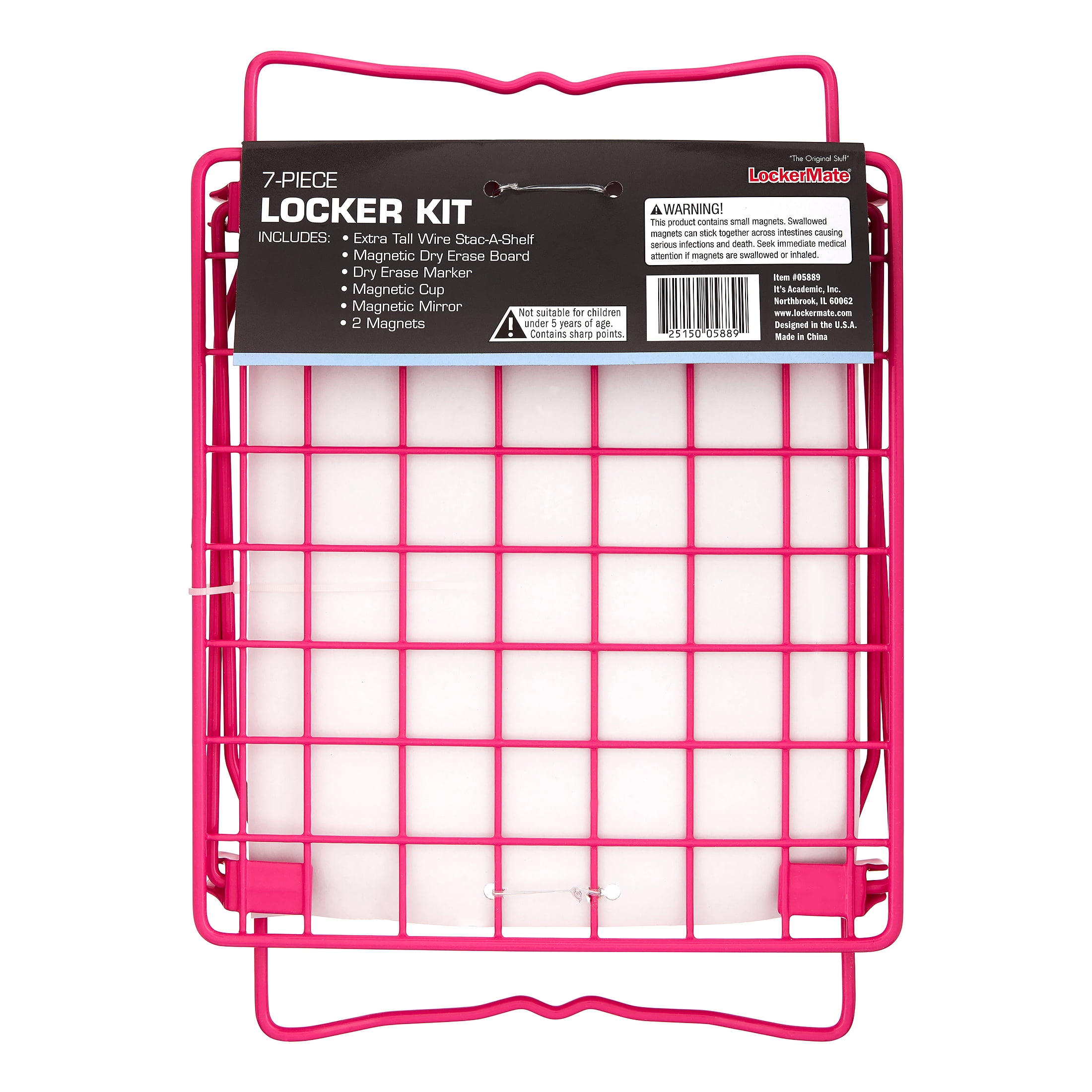 Lockermate 7 Piece Locker Kit With 12 Stac A Shelf Pink