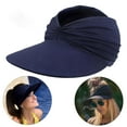 thumbnail image 2 of SkyAuks Sun Hats for Women with Hat Clip, Packable UV Protection Ponytail Cap with Wide Brim, Dark Blue, 2 of 8