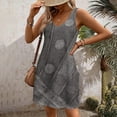 thumbnail image 4 of Njagoc3 Womens Sleeveless Gray Textured Flowy Mini Dress for Summer Casual & Loungewear, 4 of 6