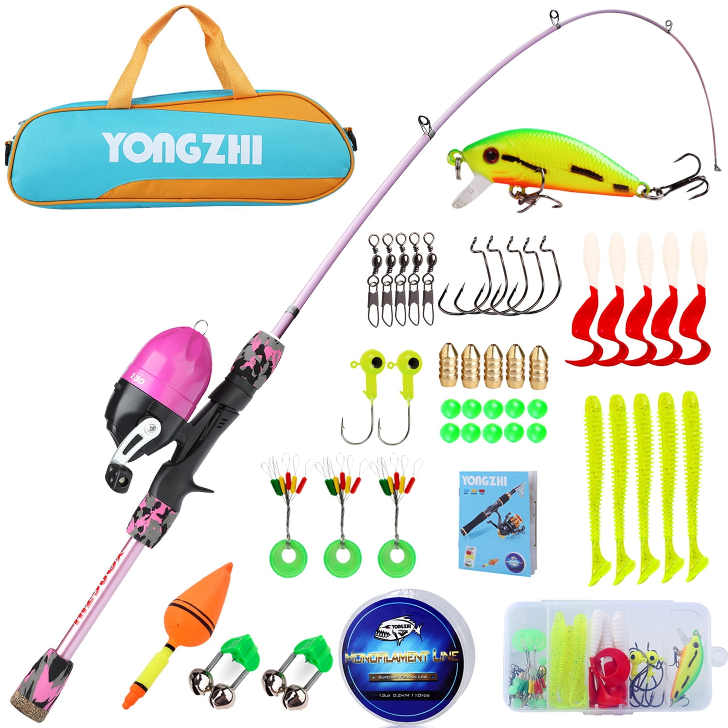 Sougayilang Kids Fishing Pole Telescopic Fishing Rod and Fishing Reel Combo  