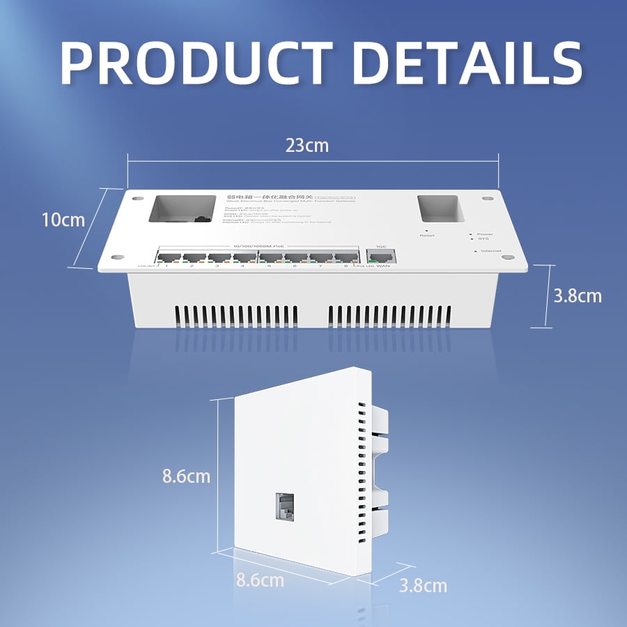 AC Gateway 8 Port Gigabit PoE Integrated Router & 6 Access Points Set, 90W Integrated Router and 3000Mbps WiFi 6 AP