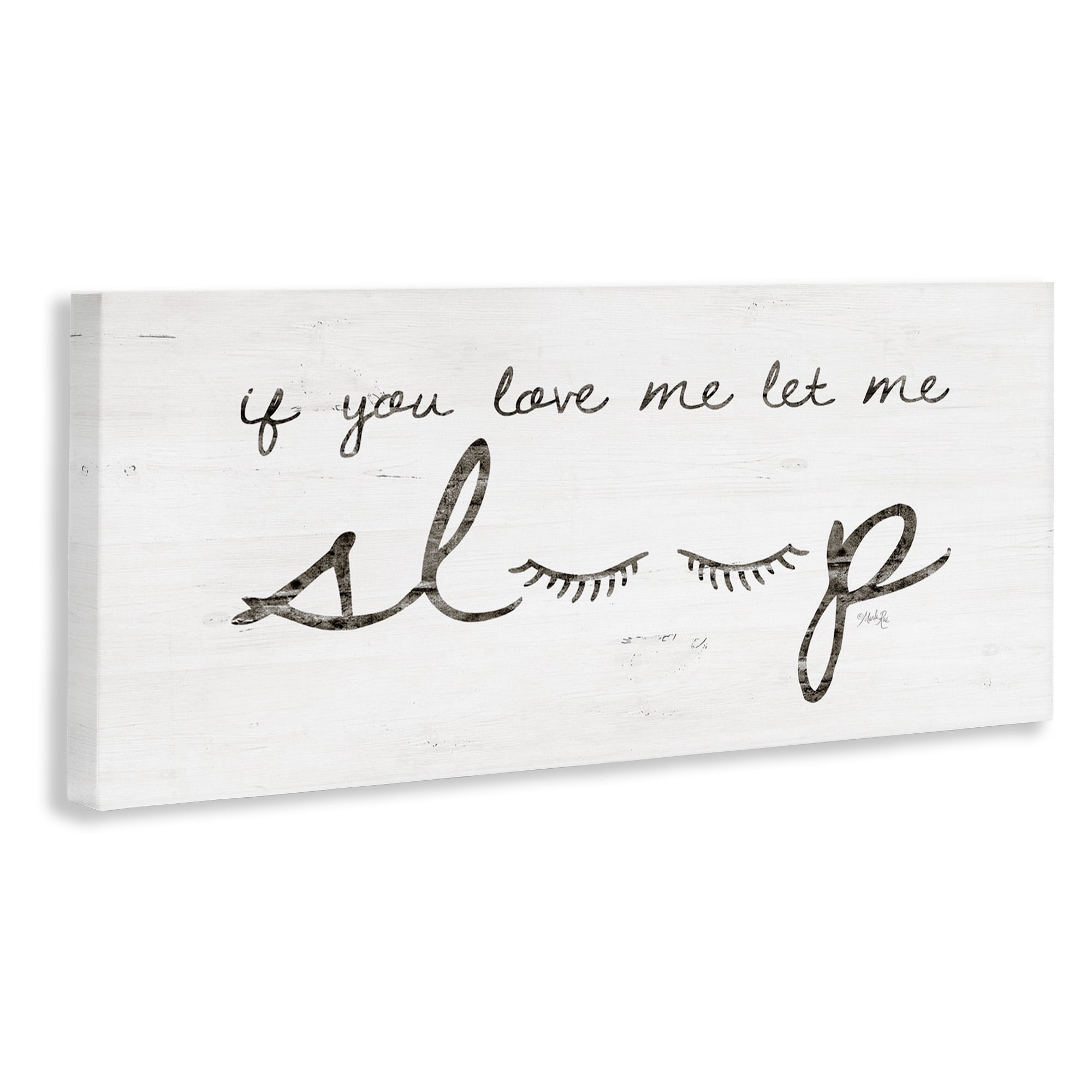 Stupell Industries Let Me Sleep Phrase with Eyelashes Inspirational Painting Gallery Wrapped Canvas Art Print Wall Art, 48 x 20