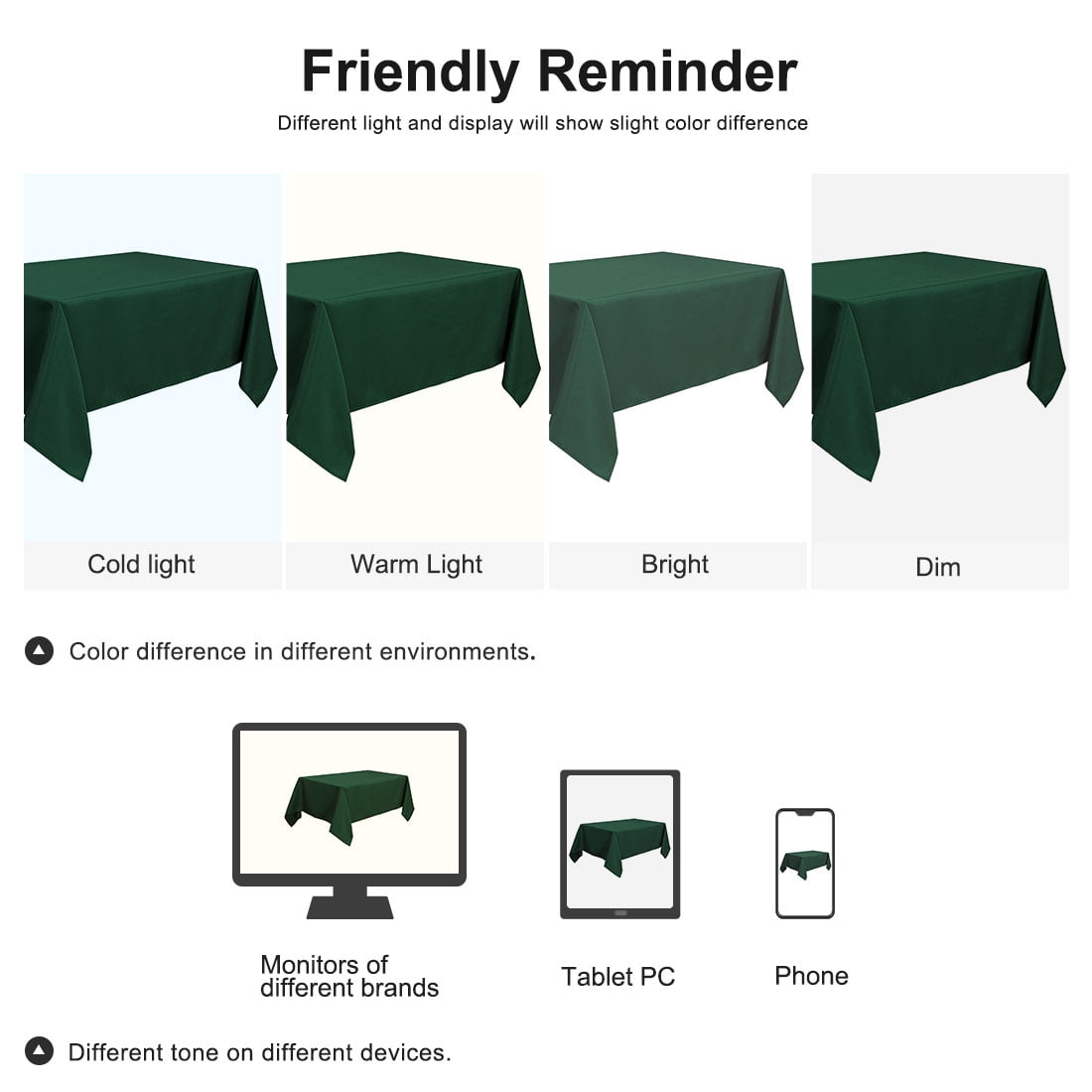 Unique Bargains Rectangle Tablecloth soft and comfortable Polyester Table Cover Green 55" x 70"