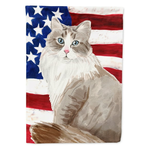 Carolines Treasures CK3040CHF Siberian American Flag Flag Canvas House Size  Large multicolor