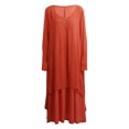 thumbnail image 3 of Robe Décontractée Ample pour Femme, Unie, à Manches Longues, Boho, Longue, Maxi, 3 of 7