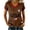 Brown, variant on Women's 250th Anniversary USA T-Shirt, Patriotic USA Graphic V-Neck Top, Independence Day Short Sleeve Shirt with Sporty Contrast Trim, Commemorative Summer Tee